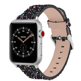 Apple Apple Watch Series 5 4 3 2 Band, Luxury Apple Watch Sparkle Glitter Bling Leather Band 38mm, 40mm, 42mm, 44mm - US Fast Shipping