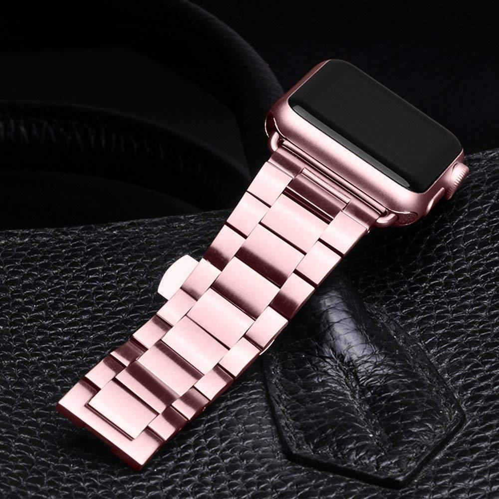 Apple Apple Watch Series 5 4 3 2 Band, Luxury case bundle set, Stainless Steel strap bracelet metal rolex link watchband, 38mm, 40mm, 42mm, 44mm
