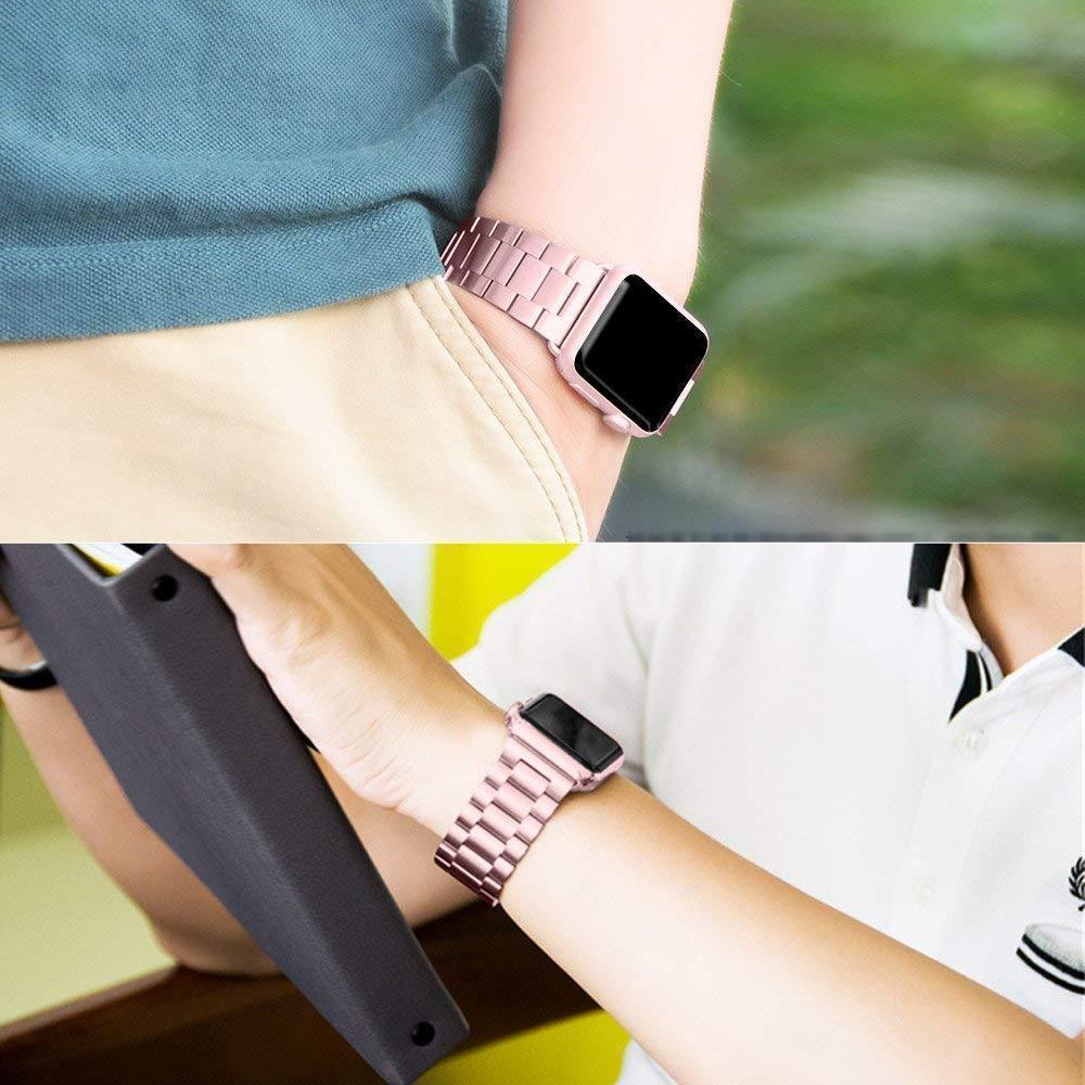 Apple Apple Watch Series 5 4 3 2 Band, Luxury case bundle set, Stainless Steel strap bracelet metal rolex link watchband, 38mm, 40mm, 42mm, 44mm
