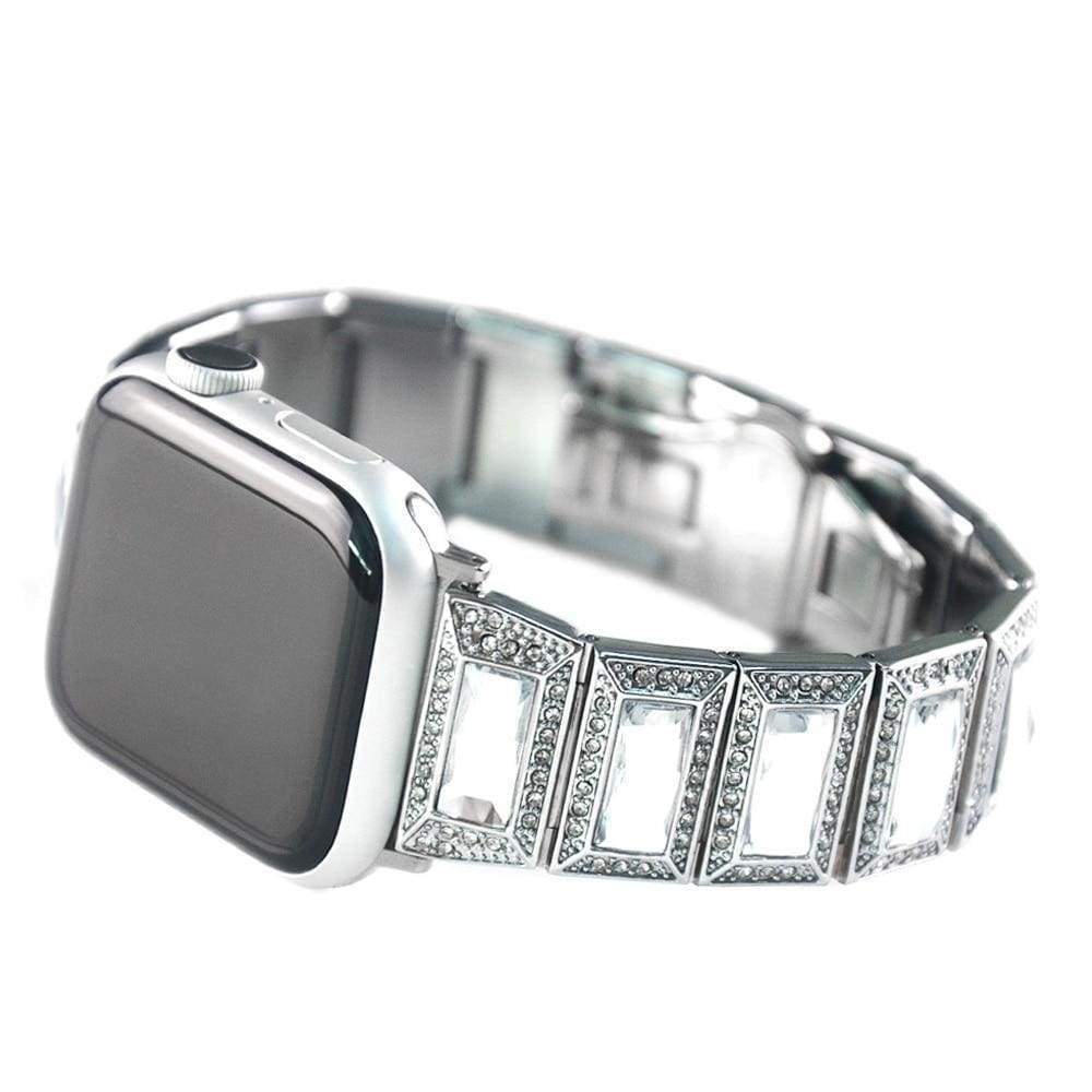 Apple Apple Watch Series 5 4 3 2 Band, Luxury Diamond Bling for Women Butterfly Buckle Metal Strap 38mm, 40mm, 42mm, 44mm
