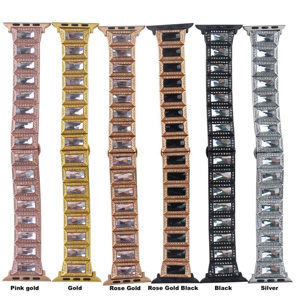 Apple Apple Watch Series 5 4 3 2 Band, Luxury Diamond Bling for Women Butterfly Buckle Metal Strap 38mm, 40mm, 42mm, 44mm