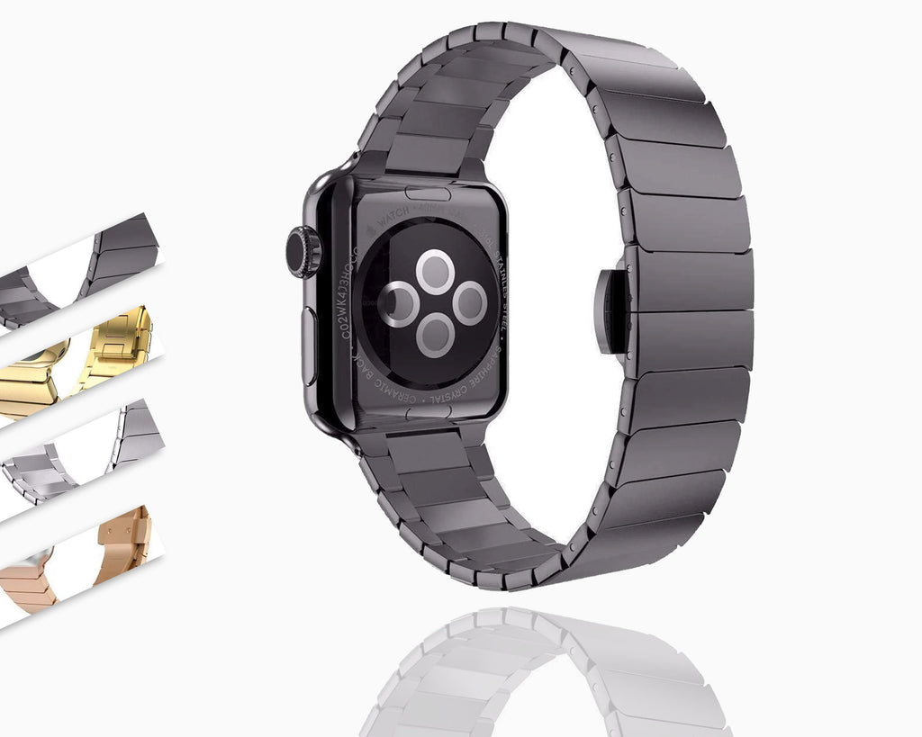 Apple Apple Watch Series 5 4 3 2 Band, Luxury Stainless Steel Link Bracelet Minimal band with adapters 38mm, 40mm, 42mm, 44mm - US Fast Shipping