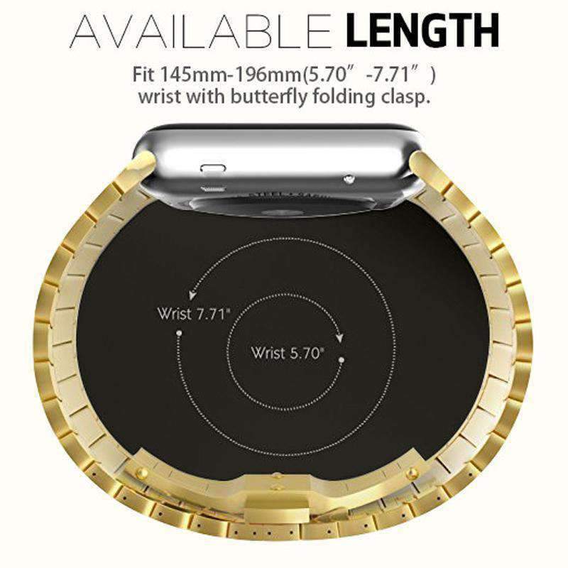 Apple Apple Watch Series 5 4 3 2 Band, Luxury Stainless Steel Link Bracelet Minimal band with adapters 38mm, 40mm, 42mm, 44mm - US Fast Shipping