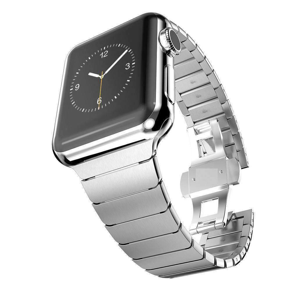 Apple Apple Watch Series 5 4 3 2 Band, Luxury Stainless Steel Link Bracelet Minimal band with adapters 38mm, 40mm, 42mm, 44mm - US Fast Shipping
