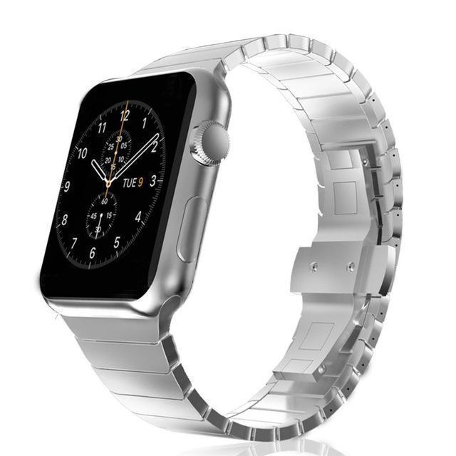 Apple Apple Watch Series 5 4 3 2 Band, Luxury Stainless Steel Link Bracelet Minimal band with adapters 38mm, 40mm, 42mm, 44mm - US Fast Shipping