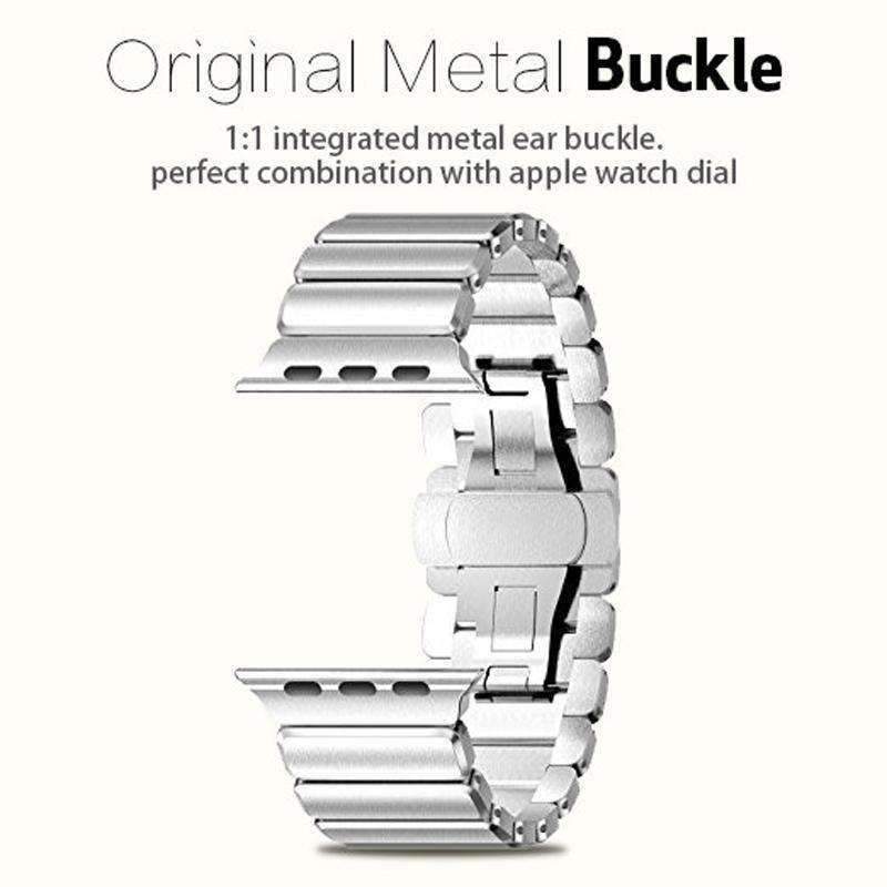 Apple Apple Watch Series 5 4 3 2 Band, Luxury Stainless Steel Link Bracelet Minimal band with adapters 38mm, 40mm, 42mm, 44mm - US Fast Shipping