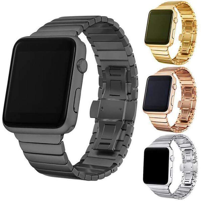 Apple Apple Watch Series 5 4 3 2 Band, Luxury Stainless Steel Link Bracelet Minimal band with adapters 38mm, 40mm, 42mm, 44mm - US Fast Shipping