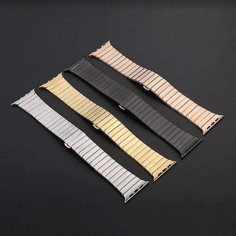Apple Apple Watch Series 5 4 3 2 Band, Luxury Stainless Steel Link Bracelet Minimal band with adapters 38mm, 40mm, 42mm, 44mm - US Fast Shipping