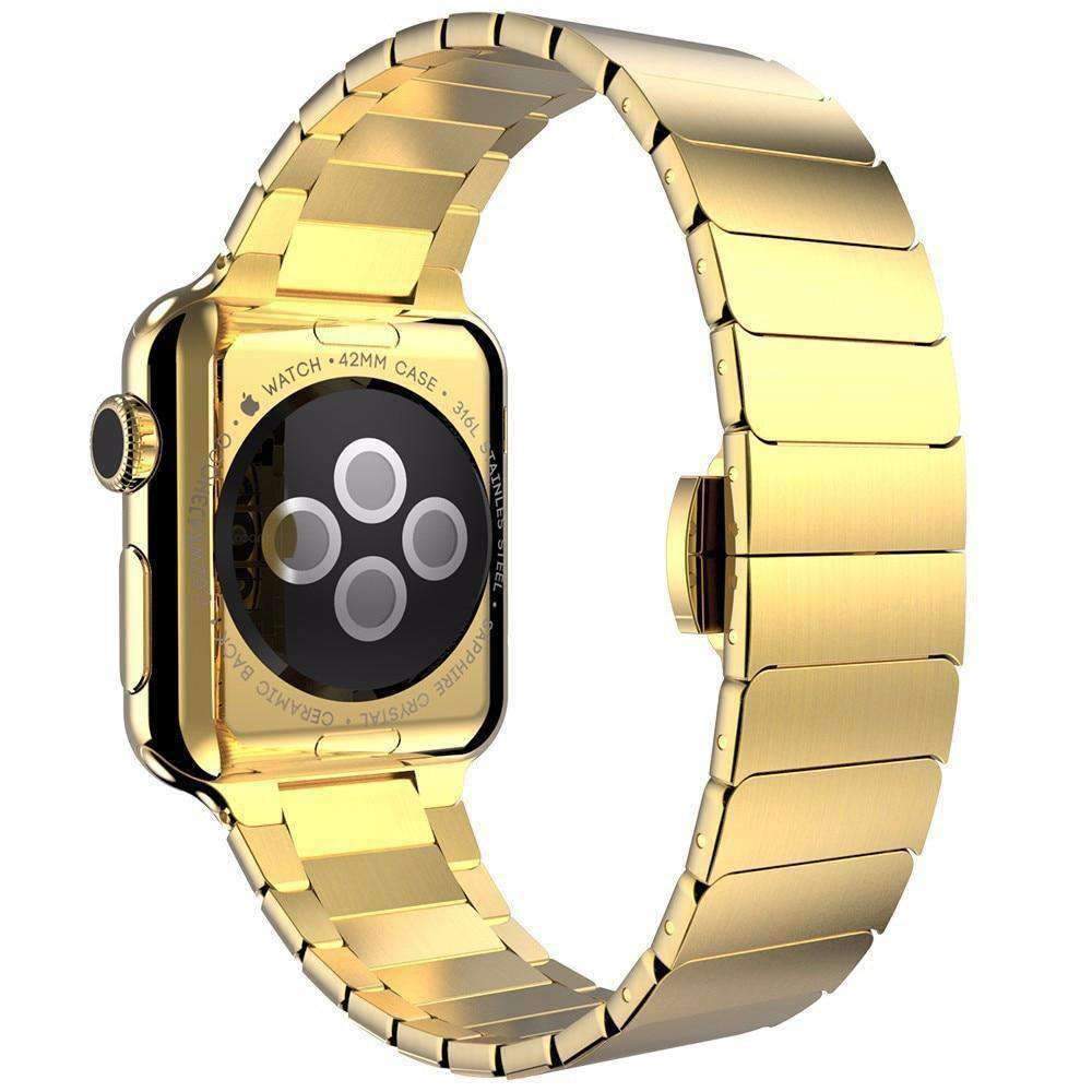 Apple Apple Watch Series 5 4 3 2 Band, Luxury Stainless Steel Link Bracelet Minimal band with adapters 38mm, 40mm, 42mm, 44mm - US Fast Shipping