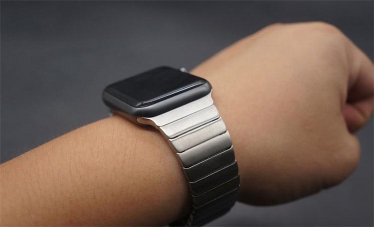 Apple Apple Watch Series 5 4 3 2 Band, Luxury Stainless Steel Link Bracelet Minimal band with adapters 38mm, 40mm, 42mm, 44mm - US Fast Shipping