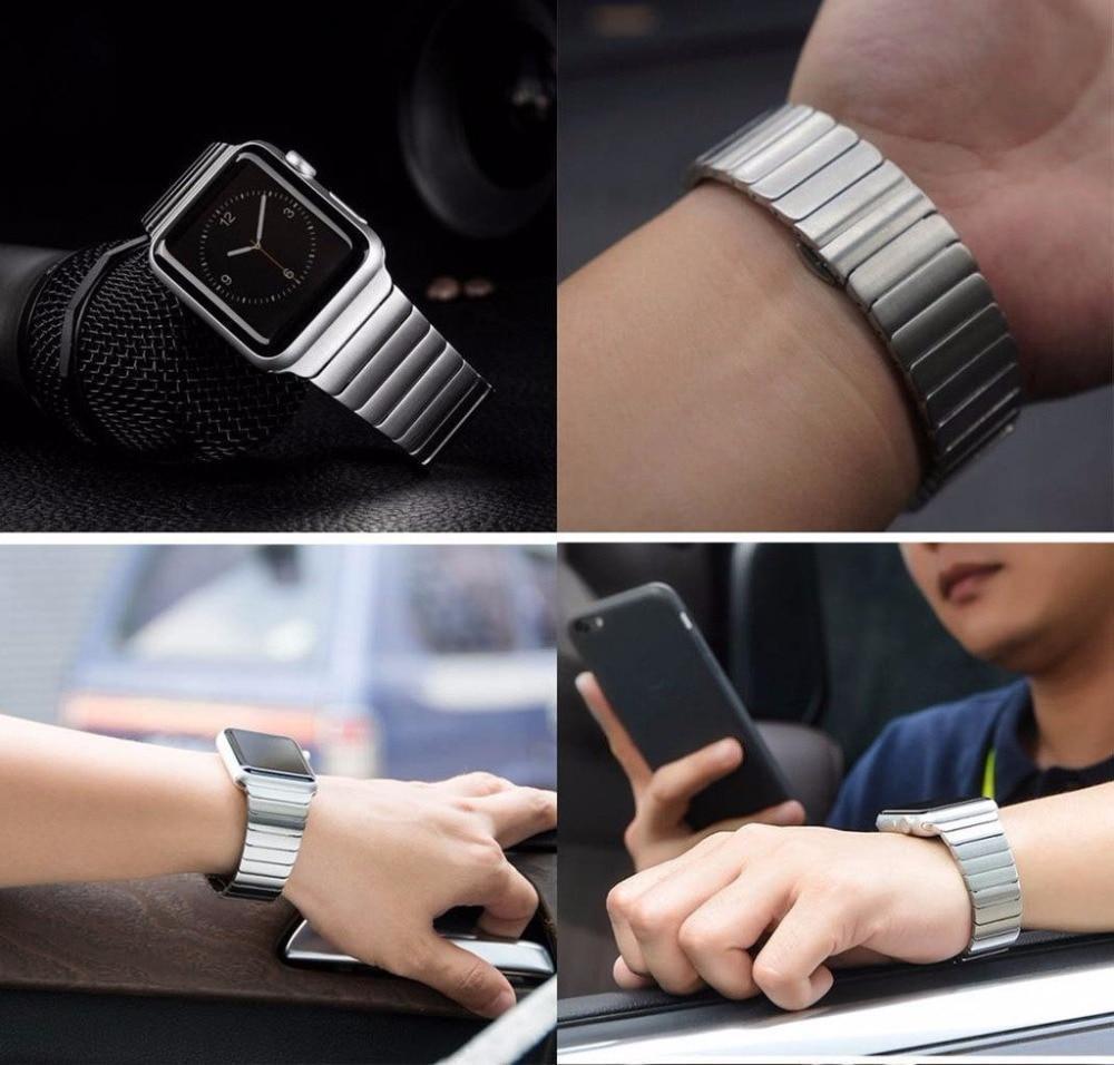 Apple Apple Watch Series 5 4 3 2 Band, Luxury Stainless Steel Link Bracelet Minimal band with adapters 38mm, 40mm, 42mm, 44mm - US Fast Shipping