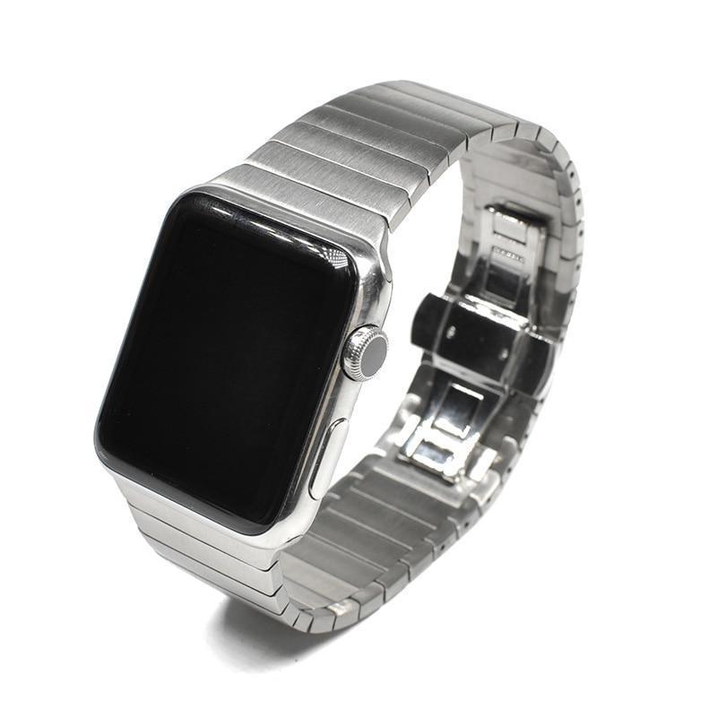 Apple Apple Watch Series 5 4 3 2 Band, Luxury Stainless Steel Link Bracelet Minimal band with adapters 38mm, 40mm, 42mm, 44mm - US Fast Shipping