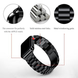 Apple Apple Watch Series 5 4 3 2 Band, Matte flat link sport strand Stainless Steel Strap 44mm, 40mm, 42mm, 38mm Metal Links Bracelet Smart Watch