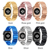 Apple Apple Watch Series 5 4 3 2 Band, Matte flat link sport strand Stainless Steel Strap 44mm, 40mm, 42mm, 38mm Metal Links Bracelet Smart Watch