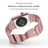 Apple Apple Watch Series 5 4 3 2 Band, Matte Stainless Steel, Metal Links Bracelet Smart Watch Strap 38mm, 40mm, 42mm, 44mm
