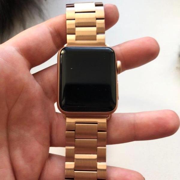 Apple Apple Watch Series 5 4 3 2 Band, Matte Stainless Steel, Metal Links Bracelet Smart Watch Strap 38mm, 40mm, 42mm, 44mm