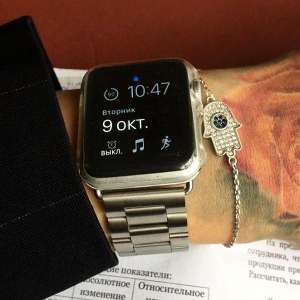 Apple Apple Watch Series 5 4 3 2 Band, Matte Stainless Steel, Metal Links Bracelet Smart Watch Strap 38mm, 40mm, 42mm, 44mm