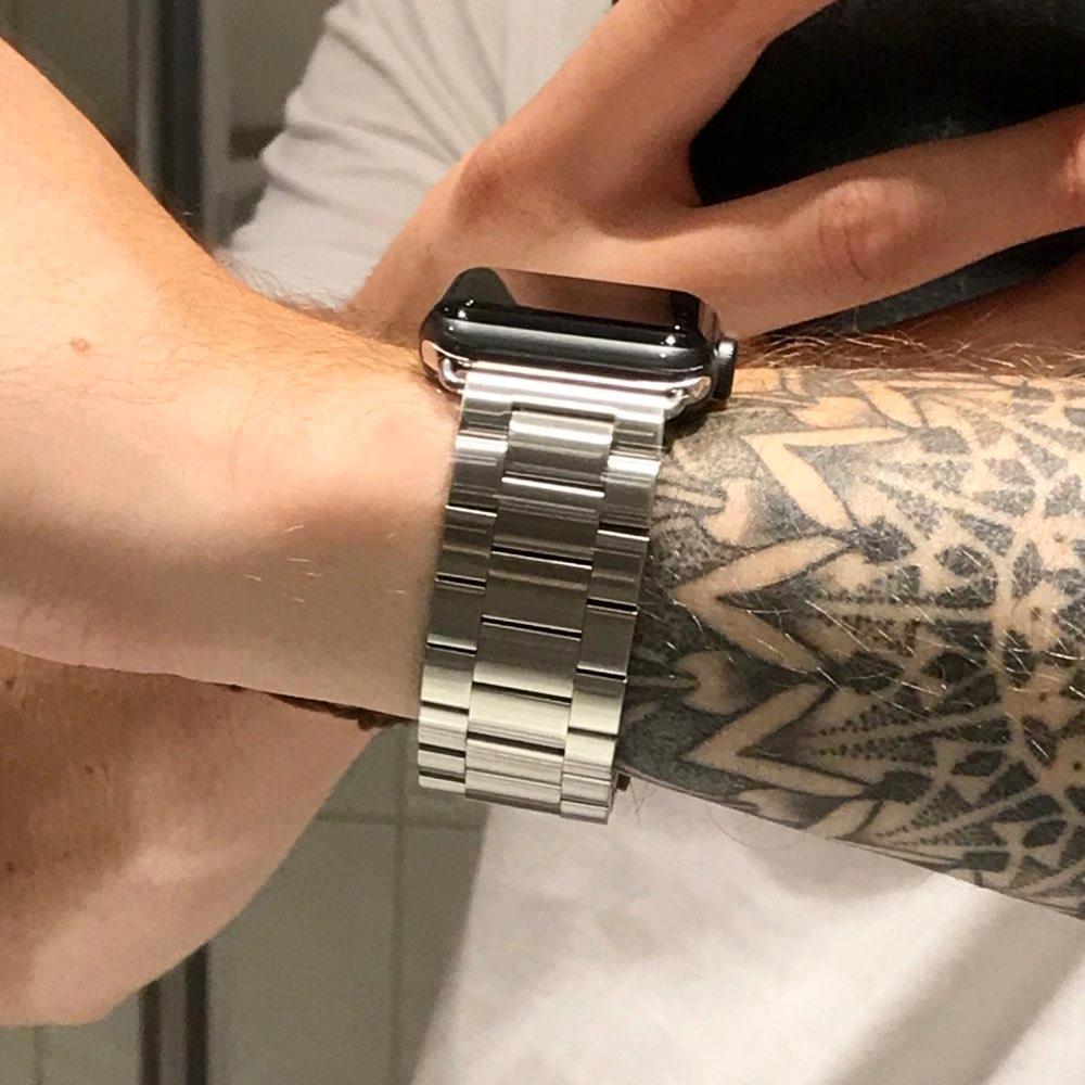 Apple Apple Watch Series 5 4 3 2 Band, Matte Stainless Steel, Metal Links Bracelet Smart Watch Strap 38mm, 40mm, 42mm, 44mm