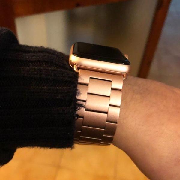 Apple Apple Watch Series 5 4 3 2 Band, Matte Stainless Steel, Metal Links Bracelet Smart Watch Strap 38mm, 40mm, 42mm, 44mm