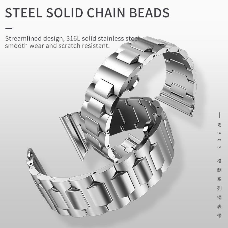 Apple Apple Watch Series 5 4 3 2 Band, Metal Band Stainless Steel Butterfly Buckle Strap  38mm, 40mm, 42mm, 44mm