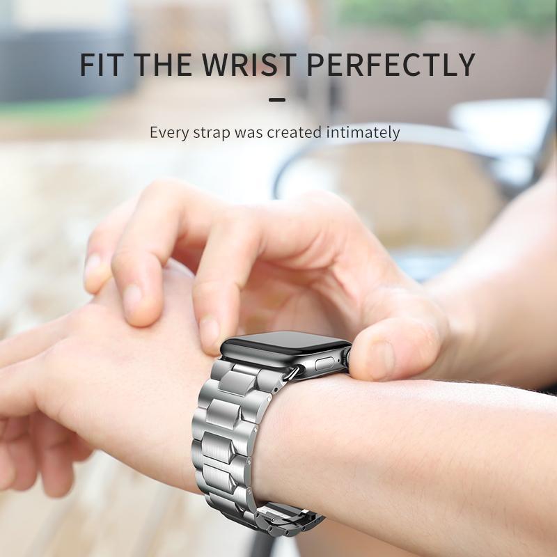 Apple Apple Watch Series 5 4 3 2 Band, Metal Band Stainless Steel Butterfly Buckle Strap  38mm, 40mm, 42mm, 44mm