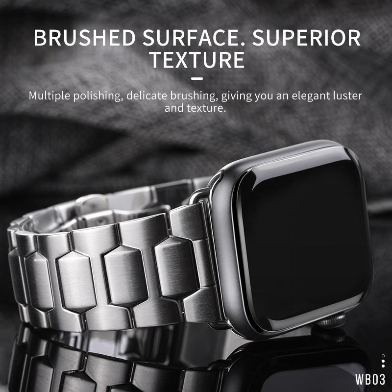 Apple Apple Watch Series 5 4 3 2 Band, Metal Band Stainless Steel Butterfly Buckle Strap  38mm, 40mm, 42mm, 44mm