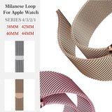 Apple Apple Watch Series 5 4 3 2 Band, Milanese Loop Sport Strap, Magnetic Stainless Steel Bracelet watchband 38mm, 40mm, 42mm, 44mm