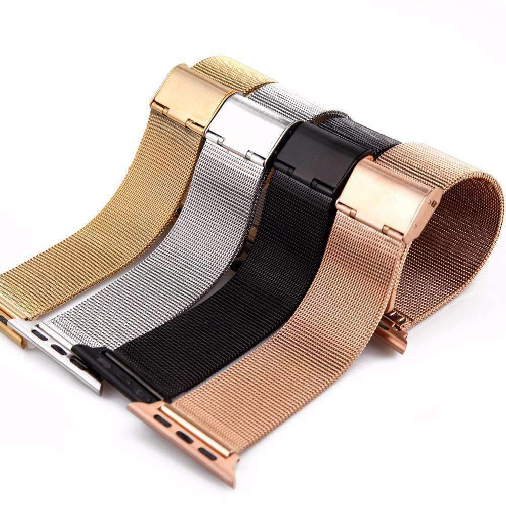 Apple Apple Watch Series 5 4 3 2 Band, Milanese mesh sport Loop Stainless Steel Watchband with Double Buckle 38mm, 40mm, 42mm, 44mm