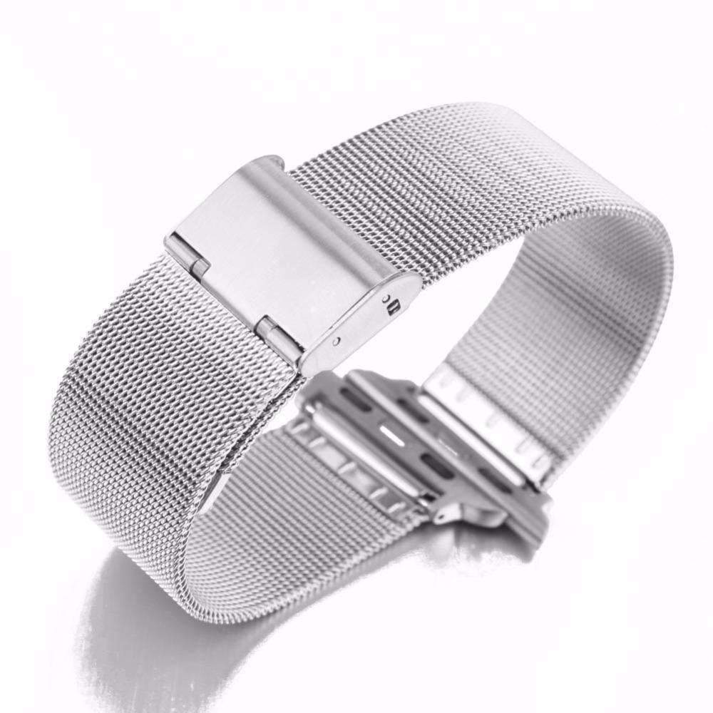 Apple Apple Watch Series 5 4 3 2 Band, Milanese mesh sport Loop Stainless Steel Watchband with Double Buckle 38mm, 40mm, 42mm, 44mm