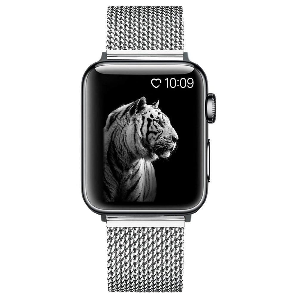 Apple Apple Watch Series 5 4 3 2 Band, Milanese mesh sport Loop Stainless Steel Watchband with Double Buckle 38mm, 40mm, 42mm, 44mm