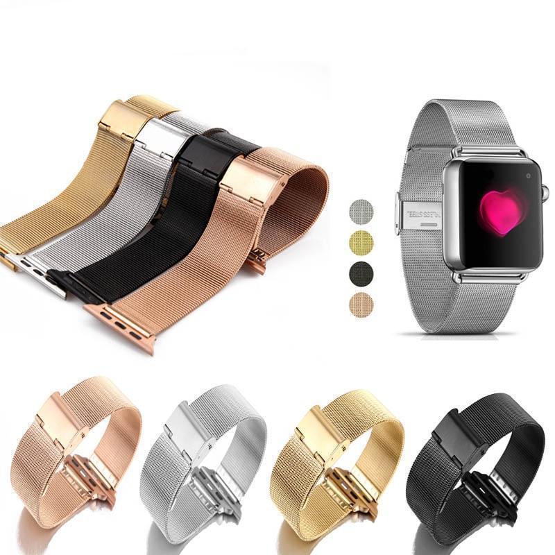 Apple Apple Watch Series 5 4 3 2 Band, Milanese mesh sport Loop Stainless Steel Watchband with Double Buckle 38mm, 40mm, 42mm, 44mm