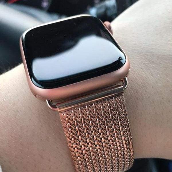 Apple Apple Watch Series 5 4 3 2 Band, Milanese style, Stainless Steel Woven Sport Watchband fits 38mm, 40mm, 42mm, 44mm
