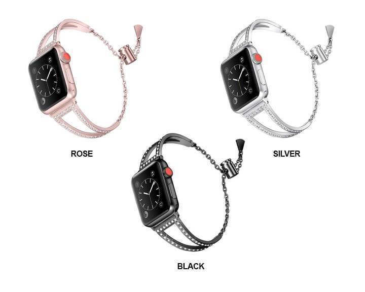 Apple Apple Watch Series 5 4 3 2 Band, New Diamond Watch Bands, Stainless Steel Strap Women Bracelet 38mm, 40mm, 42mm, 44mm - US Fast Shipping