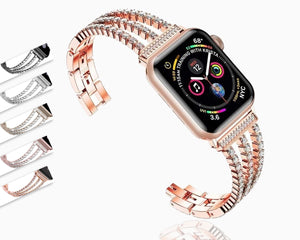 Apple Apple Watch Series 5 4 3 2 Band, New Women Diamond Watch Stainless Steel strap Sport Bracelet 38mm, 40mm, 42mm, 44mm