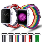 Apple Apple Watch Series 5 4 3 2 Band, Nylon Rainbow Sport Smart Watch Strap 38mm, 40mm, 42mm, 44mm