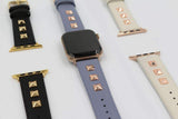 Apple Apple Watch Series 5 4 3 2 Band, Punk gold Studded Leather Rivets Design, fits iWatch, 38mm, 40mm, 42mm, 44mm