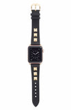 Apple Apple Watch Series 5 4 3 2 Band, Punk gold Studded Leather Rivets Design, fits iWatch, 38mm, 40mm, 42mm, 44mm