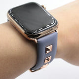 Apple Apple Watch Series 5 4 3 2 Band, Punk gold Studded Leather Rivets Design, fits iWatch, 38mm, 40mm, 42mm, 44mm