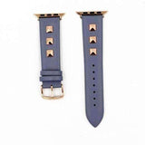 Apple Apple Watch Series 5 4 3 2 Band, Punk gold Studded Leather Rivets Design, fits iWatch, 38mm, 40mm, 42mm, 44mm