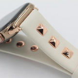 Apple Apple Watch Series 5 4 3 2 Band, Punk gold Studded Leather Rivets Design, fits iWatch, 38mm, 40mm, 42mm, 44mm