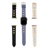 Apple Apple Watch Series 5 4 3 2 Band, Punk gold Studded Leather Rivets Design, fits iWatch, 38mm, 40mm, 42mm, 44mm