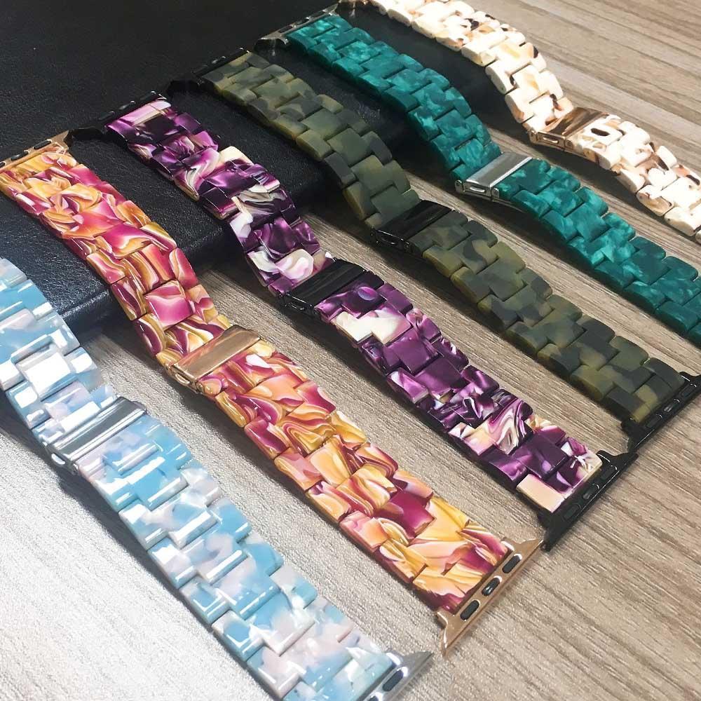 Apple Apple Watch Series 5 4 3 2 Band, Resin Watcband Ceramic Clock Belt 38mm, 40mm, 42mm, 44mm