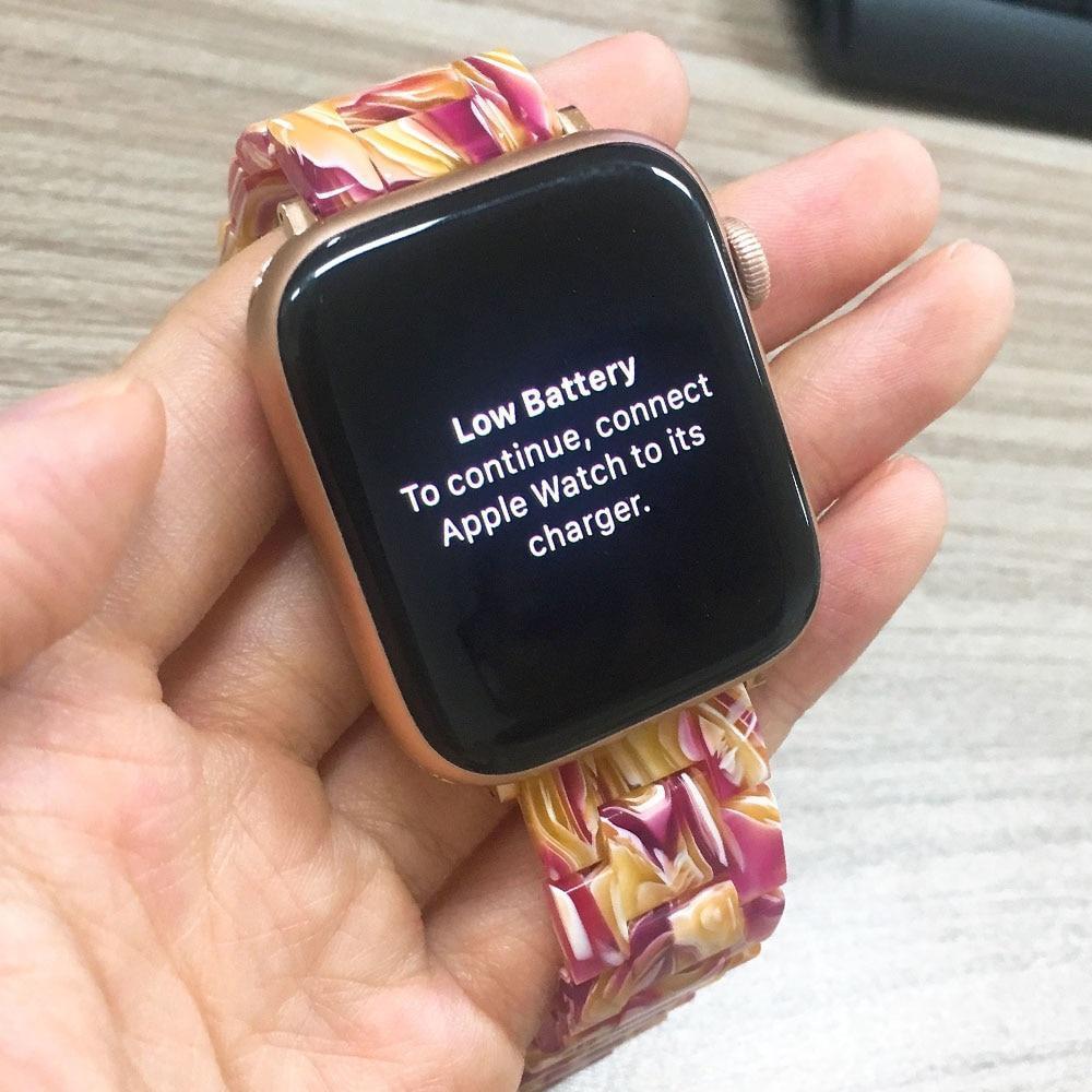 Apple Apple Watch Series 5 4 3 2 Band, Resin Watcband Ceramic Clock Belt 38mm, 40mm, 42mm, 44mm