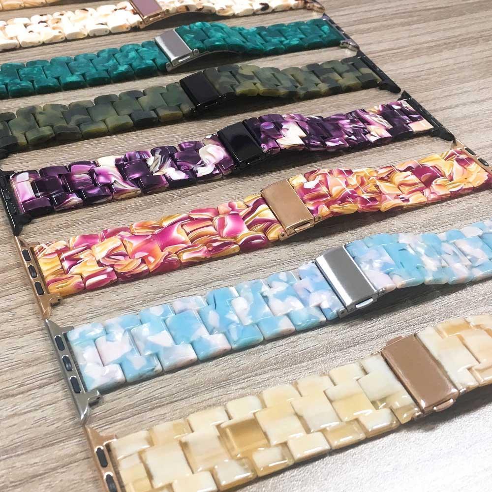 Apple Apple Watch Series 5 4 3 2 Band, Resin Watcband Ceramic Clock Belt 38mm, 40mm, 42mm, 44mm