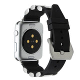Apple Apple Watch Series 5 4 3 2 Band, Silicone Rubber Steel Tang Buckle Band Wrist Strap Sports Bracelet Black 38mm, 42mm