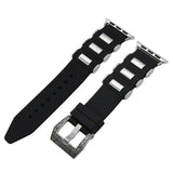 Apple Apple Watch Series 5 4 3 2 Band, Silicone Rubber Steel Tang Buckle Band Wrist Strap Sports Bracelet Black 38mm, 42mm
