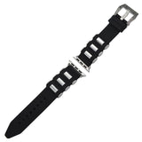 Apple Apple Watch Series 5 4 3 2 Band, Silicone Rubber Steel Tang Buckle Band Wrist Strap Sports Bracelet Black 38mm, 42mm