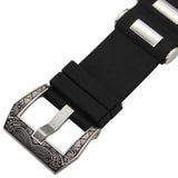 Apple Apple Watch Series 5 4 3 2 Band, Silicone Rubber Steel Tang Buckle Band Wrist Strap Sports Bracelet Black 38mm, 42mm
