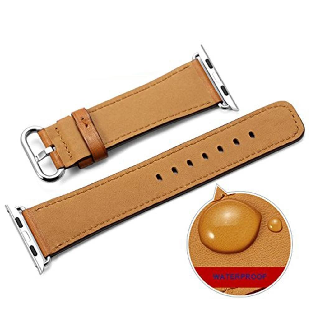 Apple Apple Watch Series 5 4 3 2 Band, Sport Edition, High Quality Calf Faux leather Watchband 38mm, 40mm, 42mm, 44mm