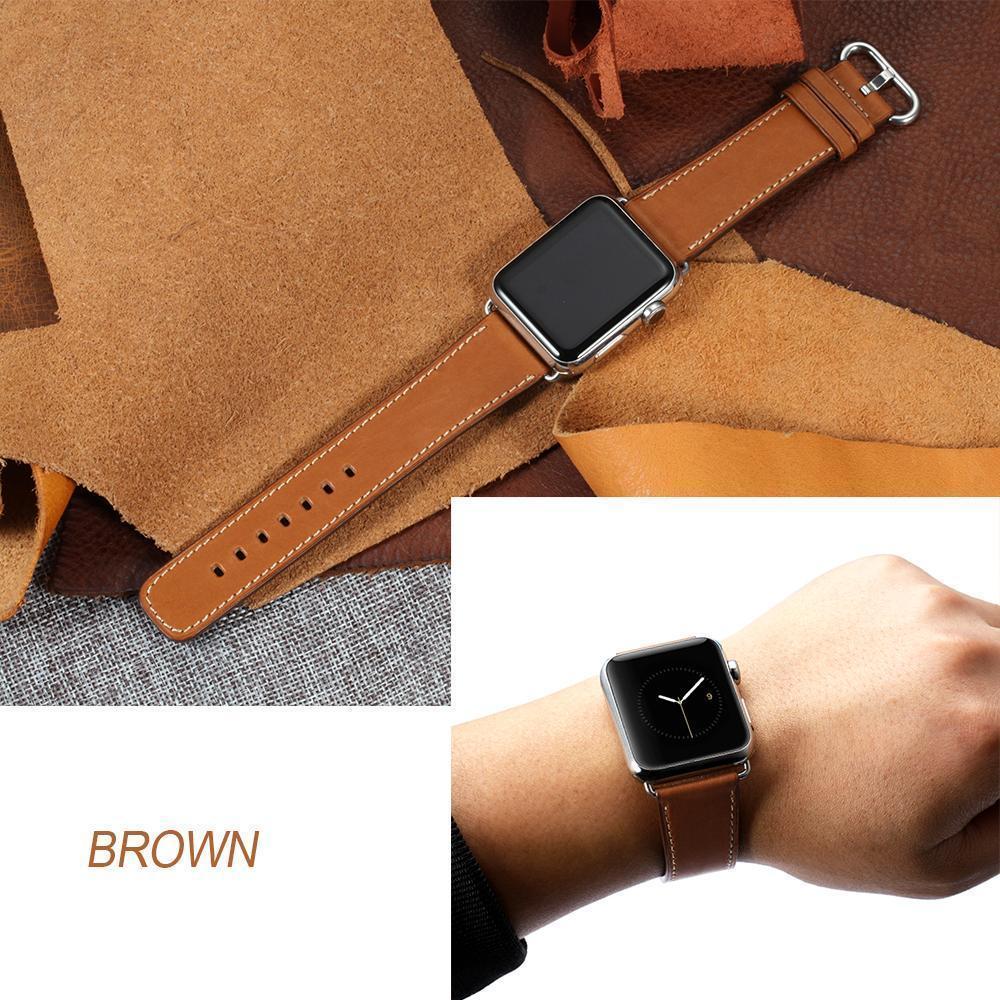 Apple Apple Watch Series 5 4 3 2 Band, Sport Edition, High Quality Calf Faux leather Watchband 38mm, 40mm, 42mm, 44mm